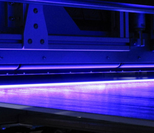 UV LED on a wide web coater